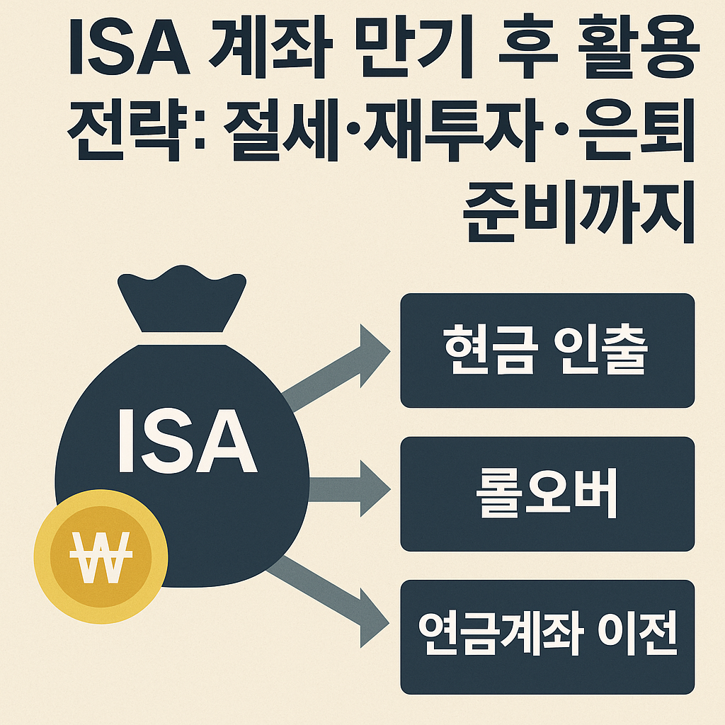 ISA 계좌 만기 후 절세 및 재투자 전략을 설명하는 인포그래픽
