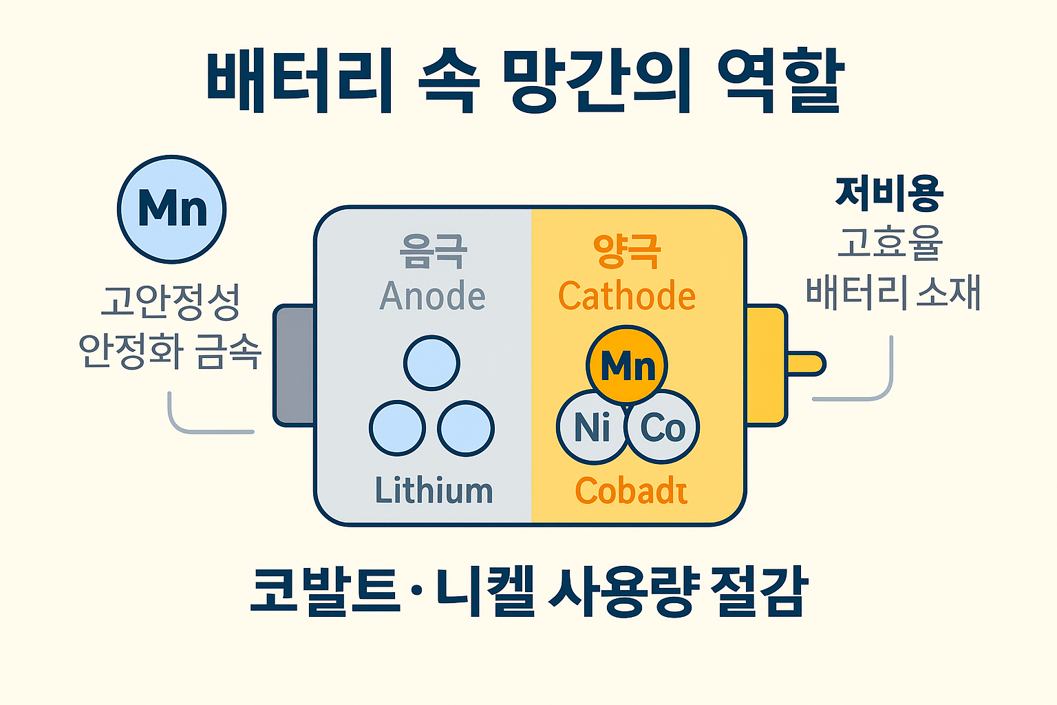 전기차 배터리 양극재 속 망간의 역할 – NCM/LMFP 구조와 공급 흐름