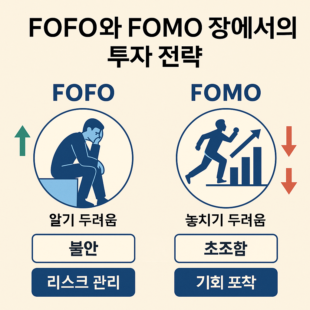 FOFO와 FOMO 투자심리 설명 인포그래픽